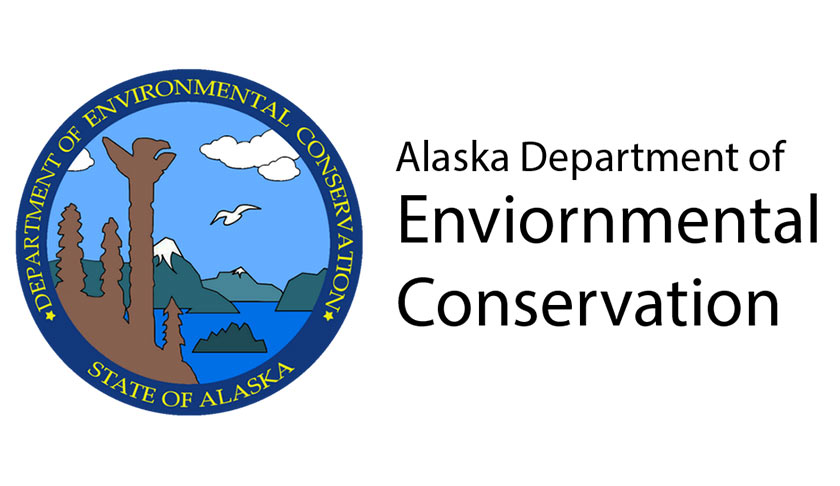 The alaska department of environmental conservation logo.