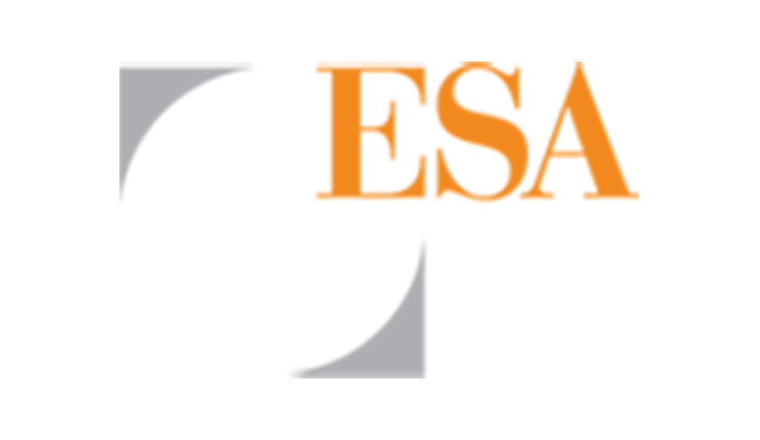 The esa logo on a white background.