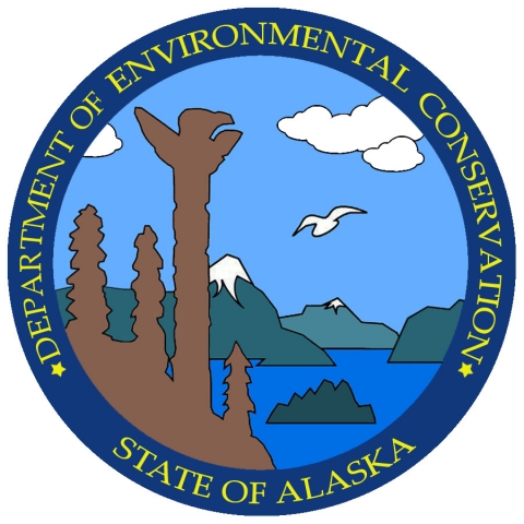 Seal of the Alaska Department of Environmental Conservation, depicting mountains, trees, and a seagull flying over a blue lake with clouds in the sky. This emblem symbolizes the state's dedication to preserving natural beauty, much like SmartComment helps maintain clear communication.
